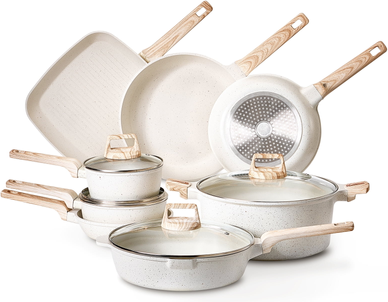 Kitchen cookware KffKff 19-Item Nonstick Collection Granite Kitchen Cookware Set