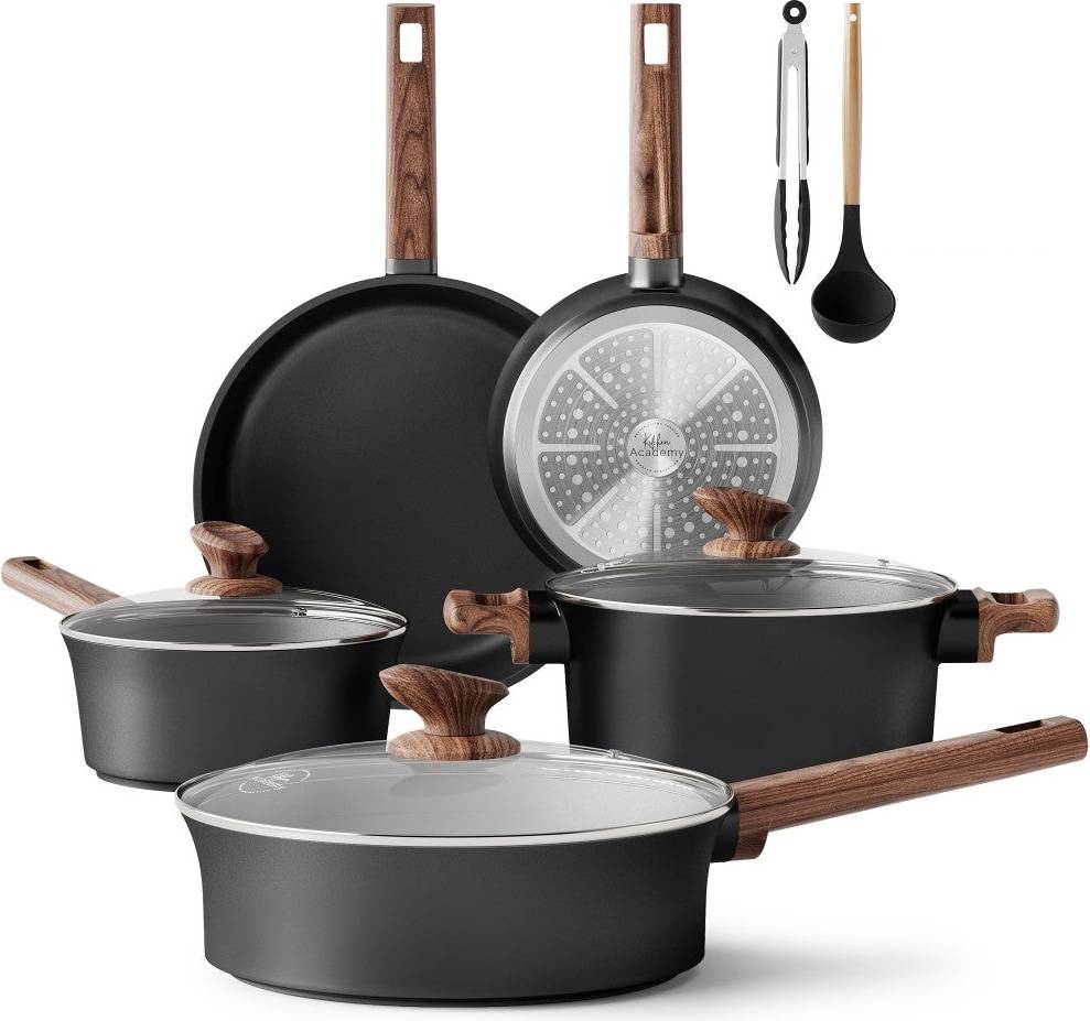 Kitchen cookware Kitchen Academy 10-Piece Non-Toxic Ceramic Cookware Set
