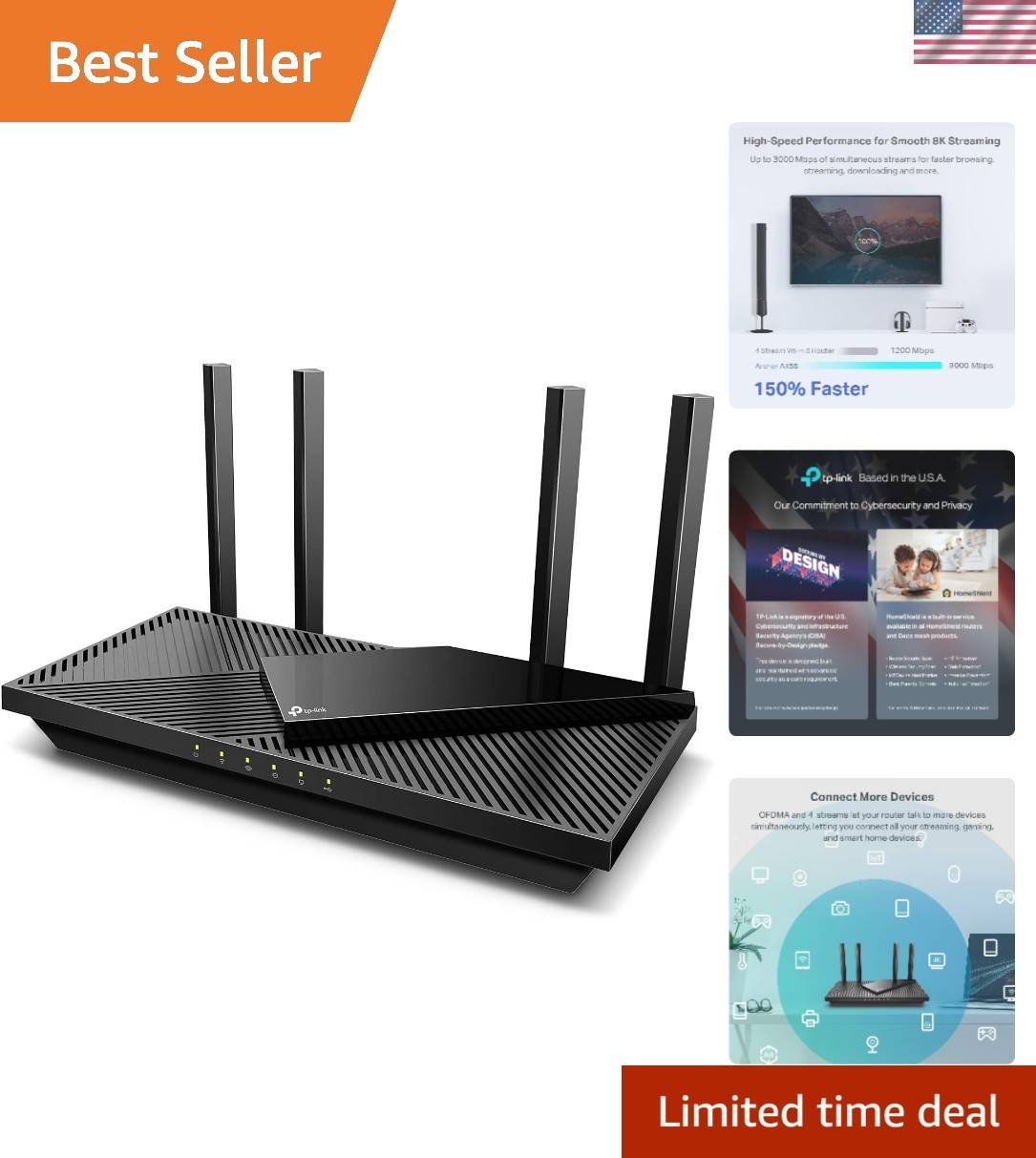 TP-Link Archer AX55 Wi-Fi 6 Ethernet Wireless Router
