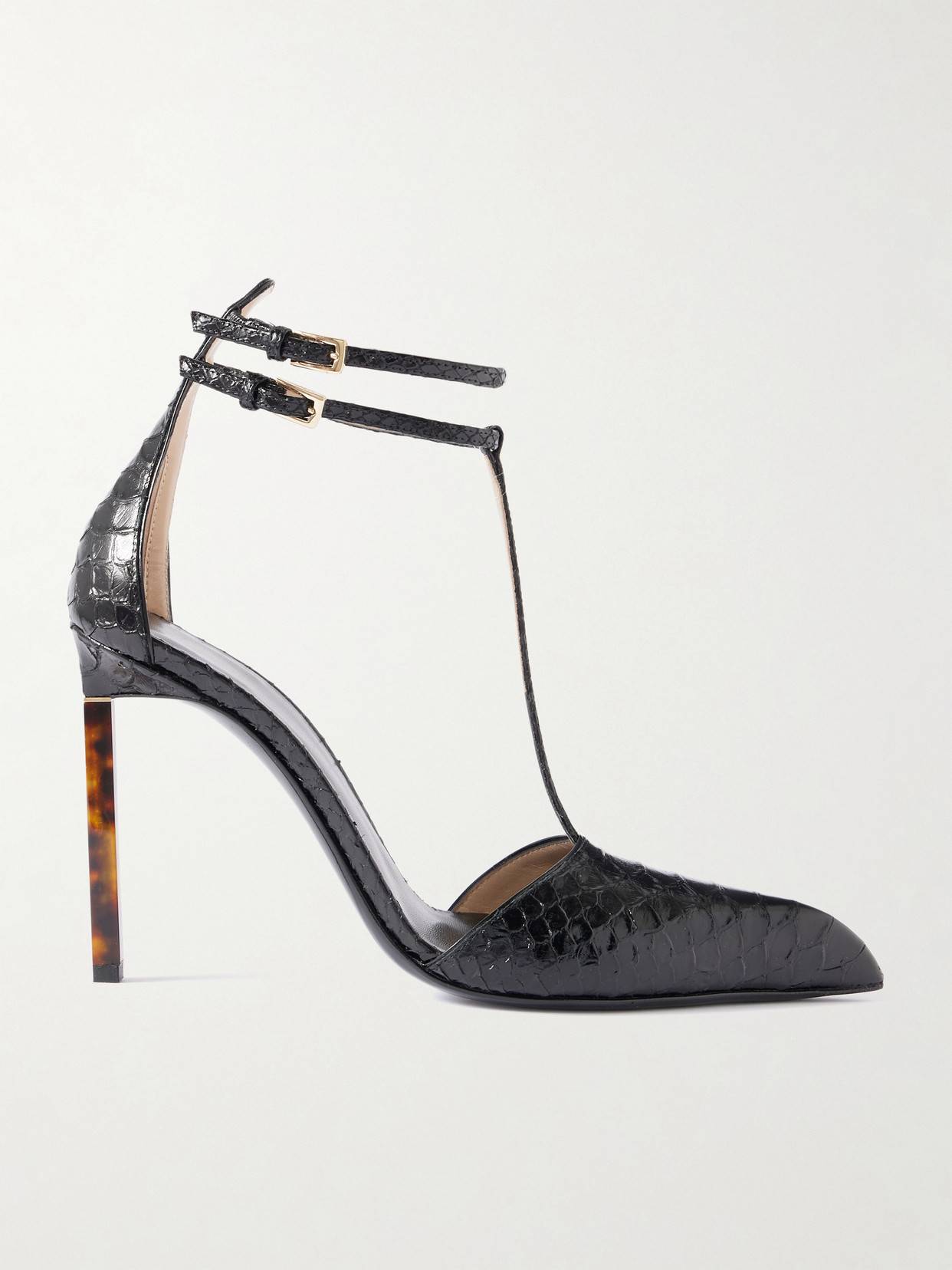 Tom Ford Python-Effect Leather Pumps - Black