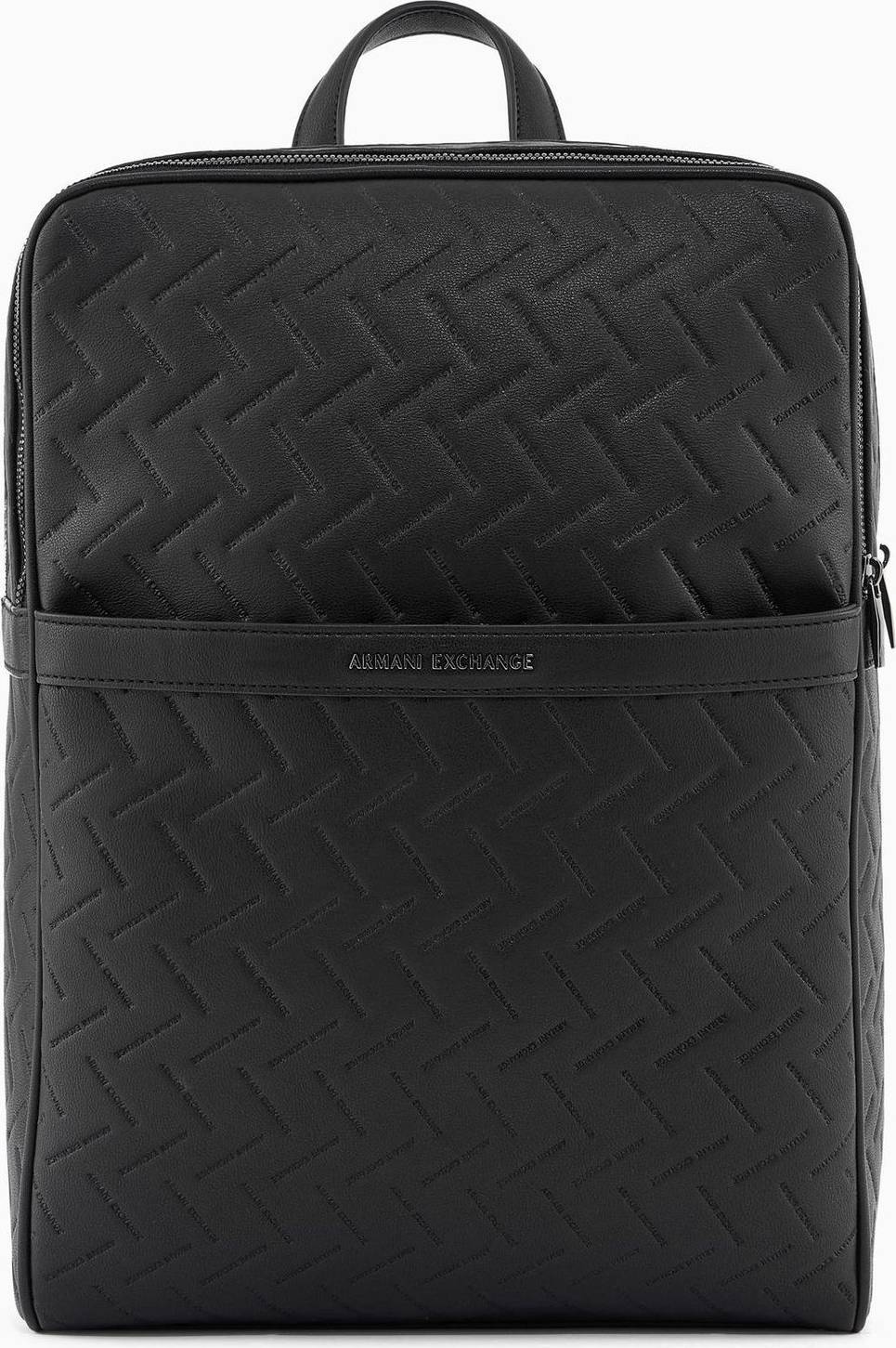 Armani Exchange Backpack Embossed Pattern Adjustable Padded Straps