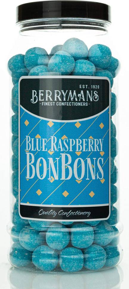 Berrymans Blue Raspberry BonBons Retro Sweets Gift Jar