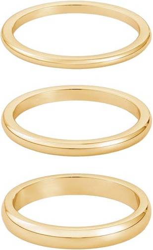 Adornia Stackable Band Rings 18k Gold Plated - Gold