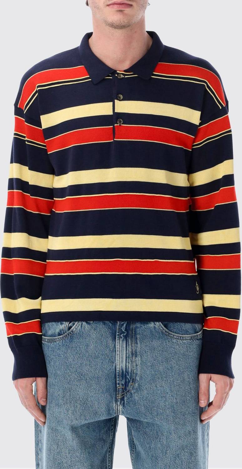 Knitted Rugby Polo - Blue/Red