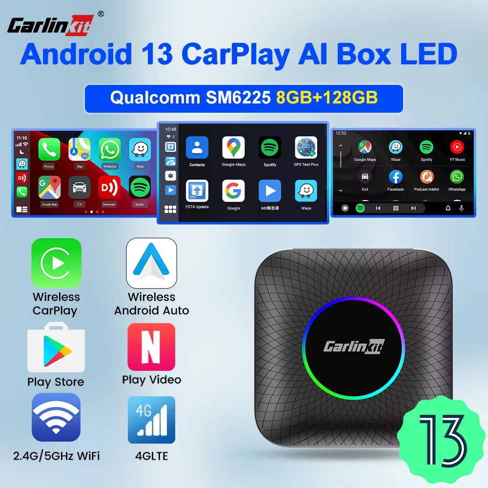 Android auto trådlös adapter Carlinkit TBOX Plus LED Wireless Adapter