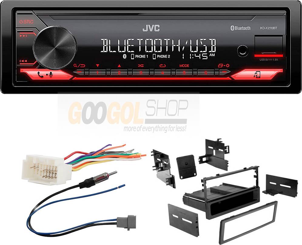 Jvc car stereo JVC KDX280BT Single DIN Car Stereo Kit