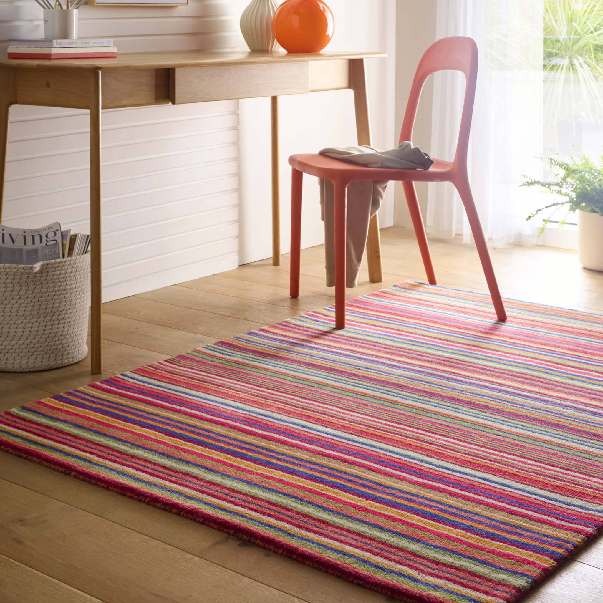 Hug Rug Fine Stripes Multi Multicolour