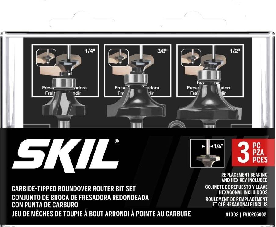 Router bit set Skil 3-Piece Carbide Tipped Router Bit Set