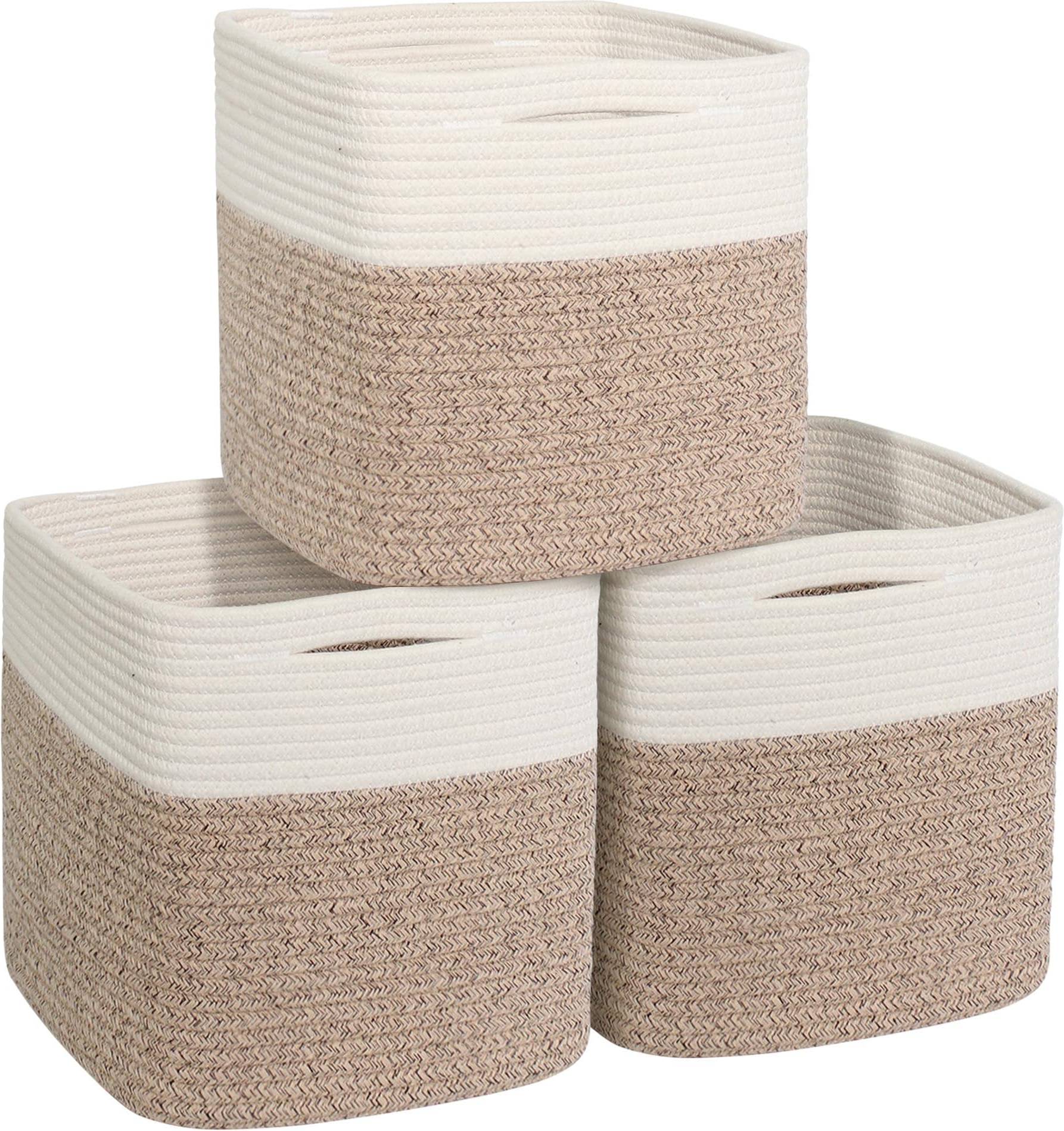Cube storage 3 Pack Cotton Rope Cube Storage Bins