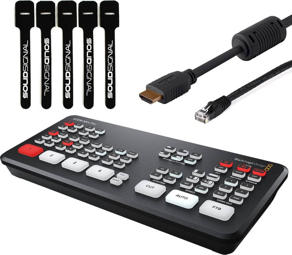Atem mini Blackmagic Design ATEM Mini Pro HDMI Live Stream Switcher Bundle