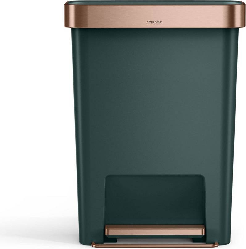 Simplehuman trash can Simplehuman 45L Rectangular Plastic Liner Rim Step Trash Can Hunter