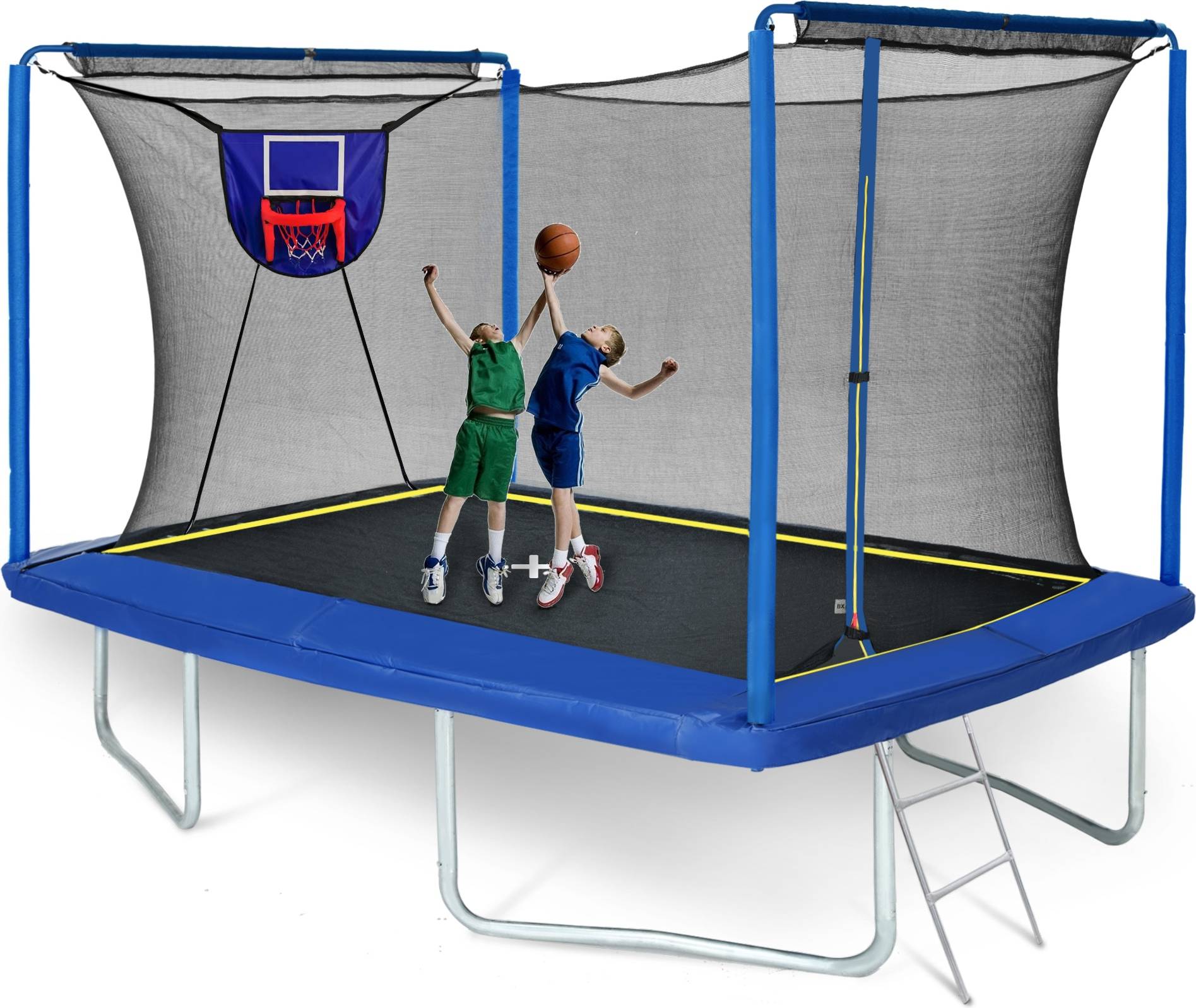 Trampoline with basketball Rectangular Trampoline Basketball Board Ball Inflater Ladder DS-X-325TPLN13