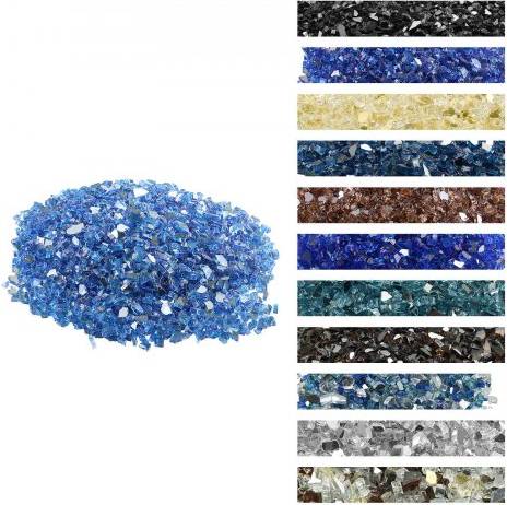 VEVOR 10 Lbs Fire Glass Rocks Cobalt Blue