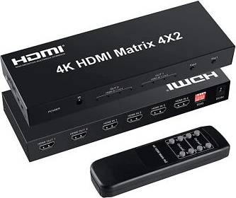 Audio switch 3.5mm FERRISA 4x2 HDMI Matrix Switch Video Switcher Splitter