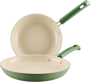 Farberware TrueCook 2pc Frying Pan Set Matte Olive