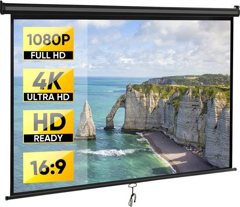 Pull down projector screen Segawe 80 Inch Projector Screen Pull Down