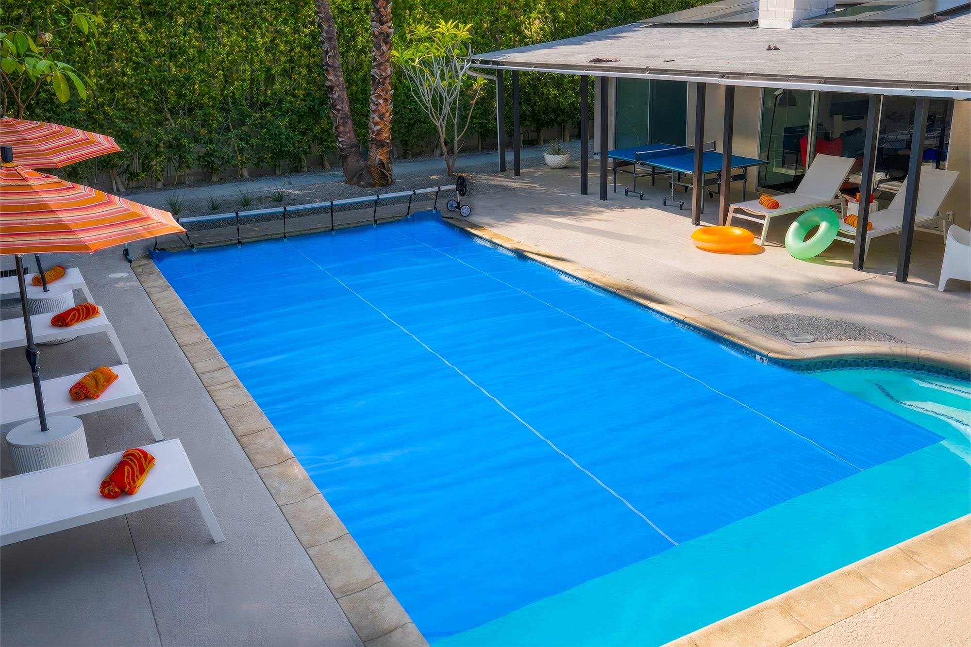 18' pool cover Rectangular Solar Pool Cover 18 x 36 Blue