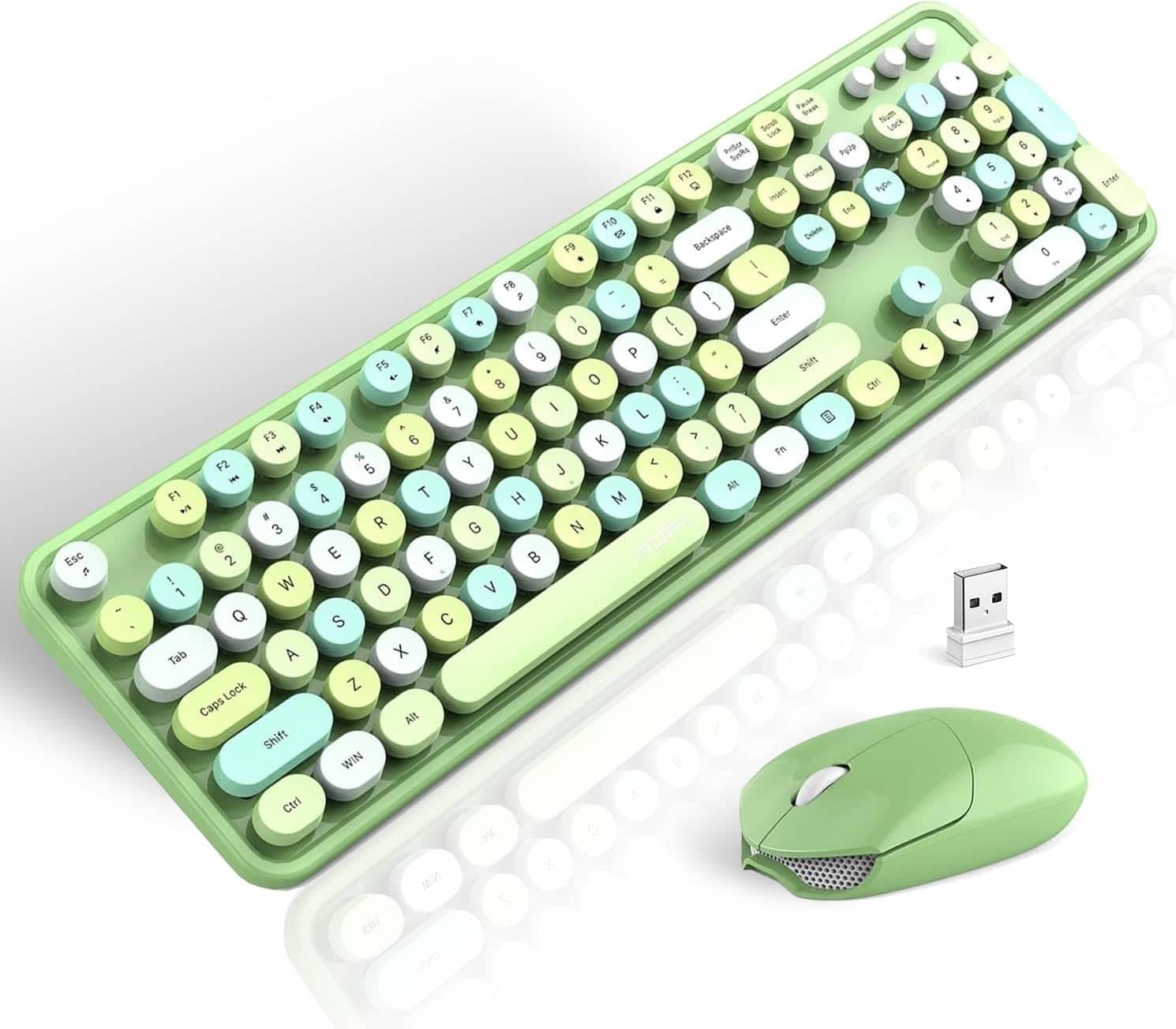 MOFII Wireless Keyboard Mouse Combo 2.4GHz Retro