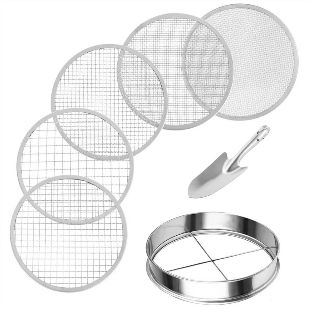 Soil Sifter Stainless Steel Riddle Sieve Set