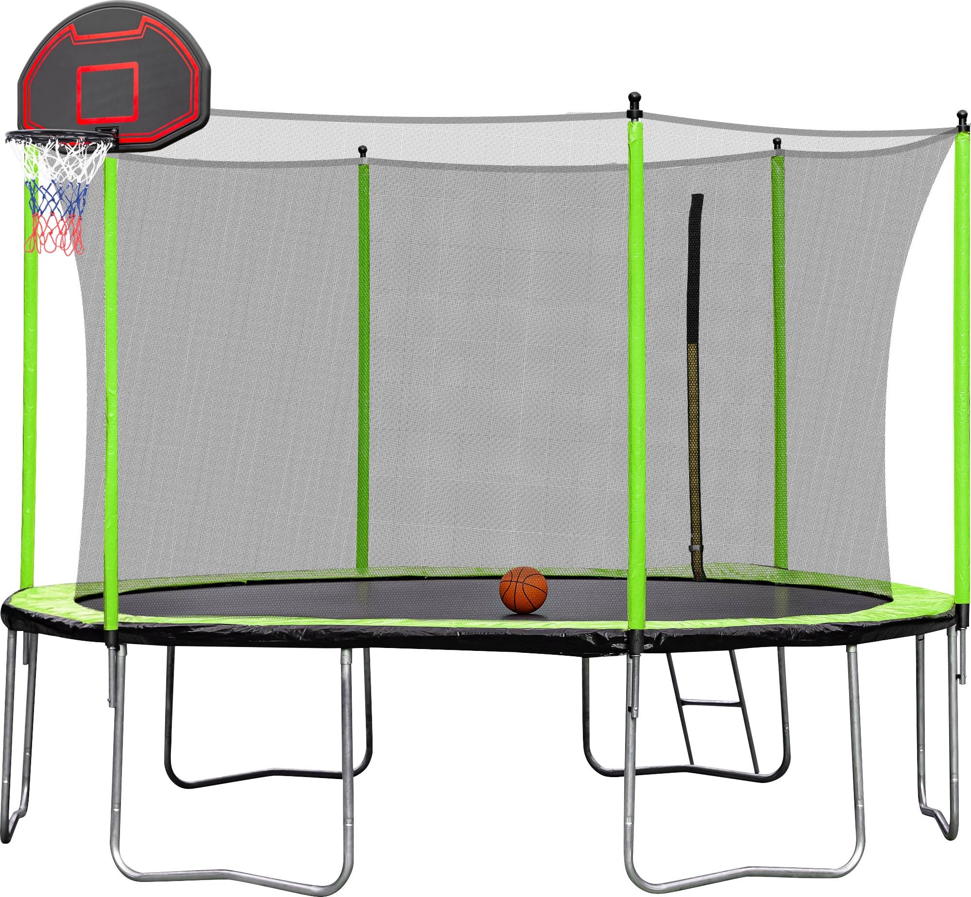 14ft trampoline 14ft Trampoline Basketball Hoop Inflator Ladder Enclosure