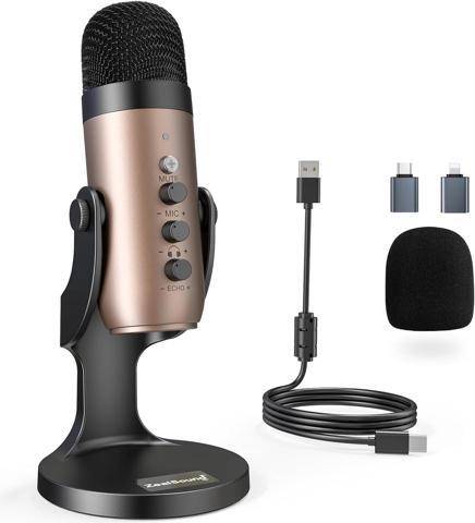 USB Microphone Condenser Computer PC Mic Plug Volume Control