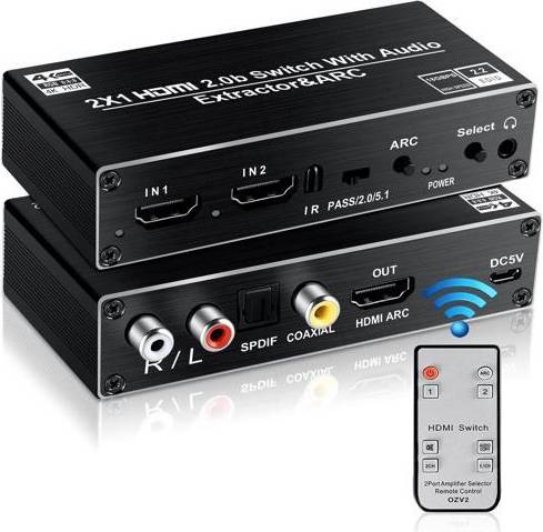 Hdmi audio extractor HDMI Switch Audio Extractor 2 Inputs