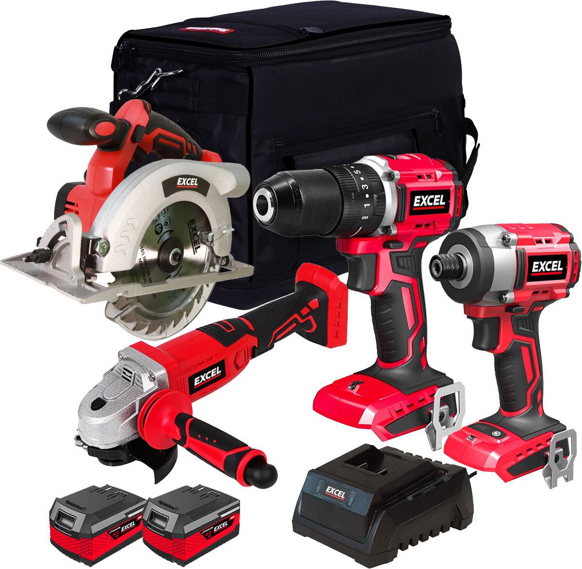 Excel 18V 4 Piece Power Tool Kit