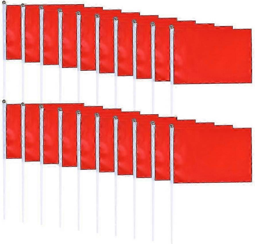 Handheld Square Flags 100pcs Red
