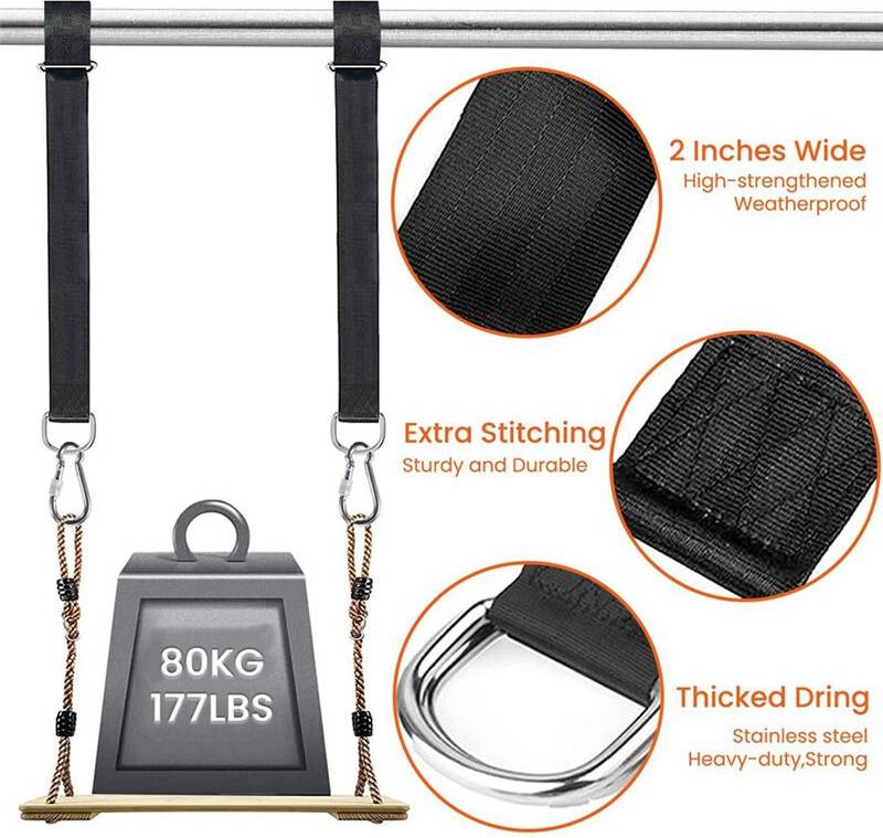 Melitt 2Pcs Tree Swing Straps Hanging Kit