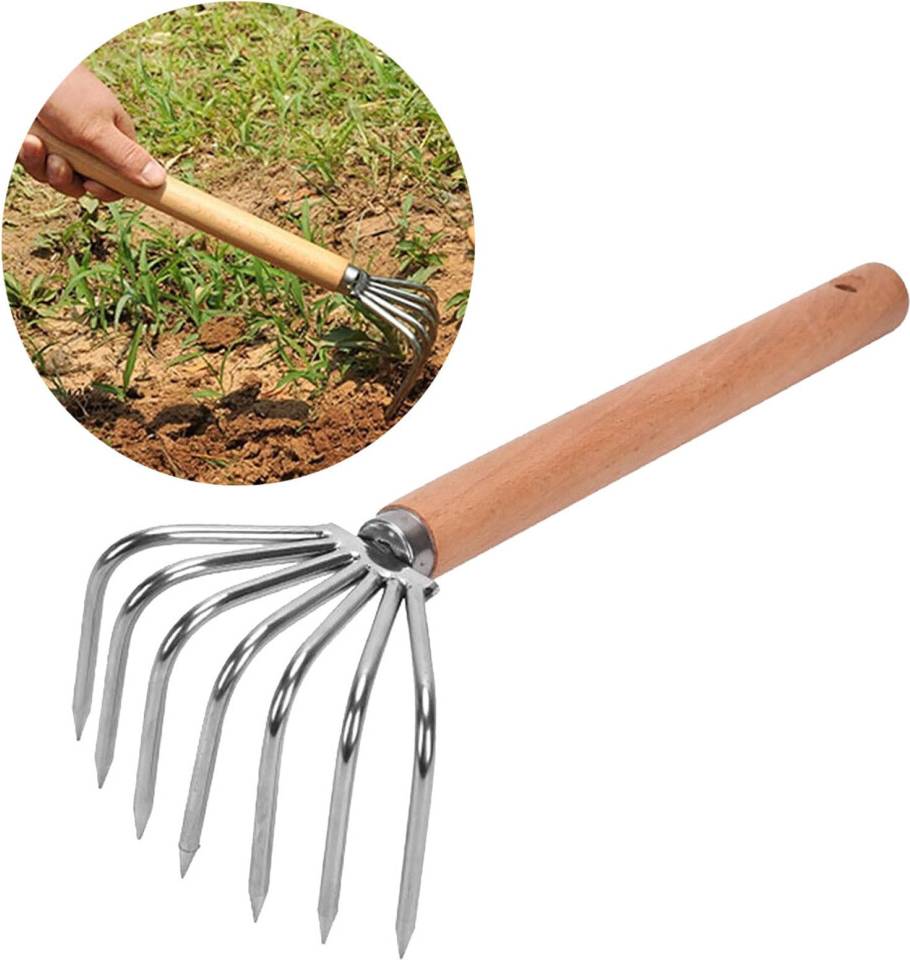 7-Teeth Stainless Steel Hand Rake