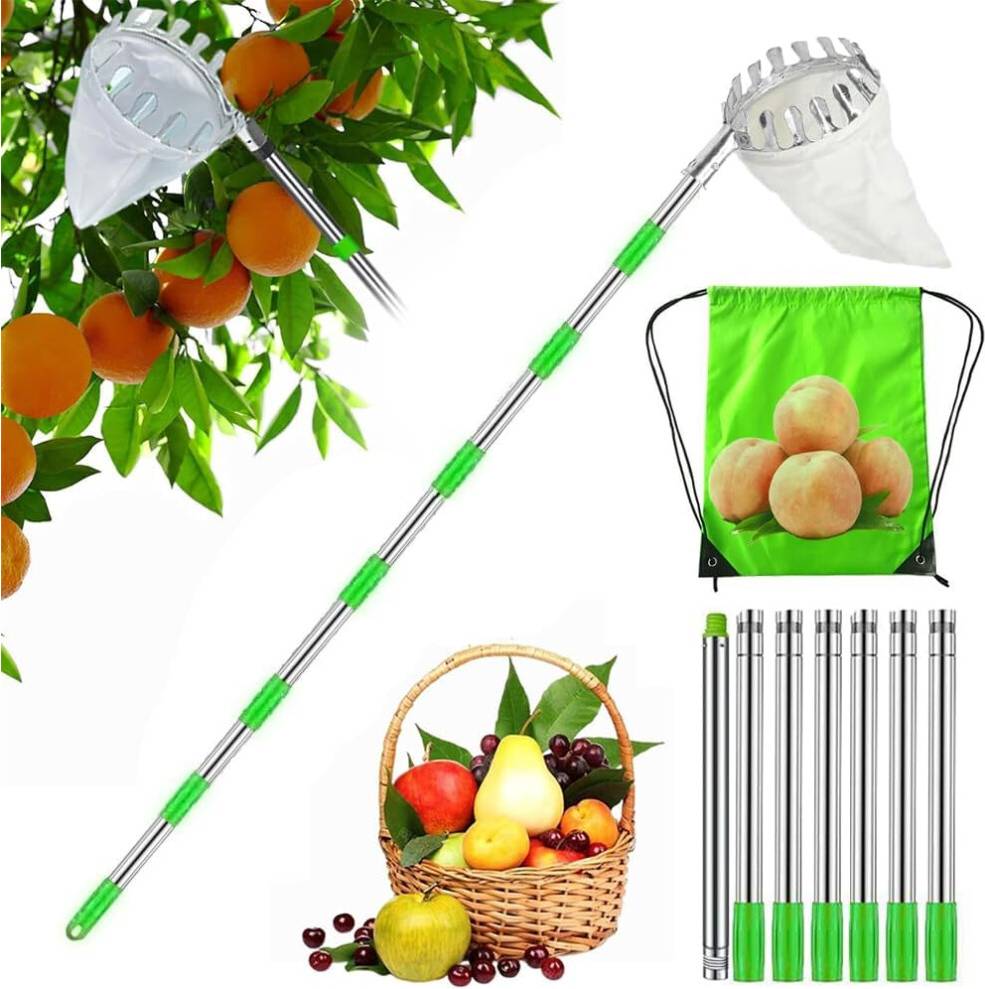 Telescoping Fruit Picker Pole With Basket