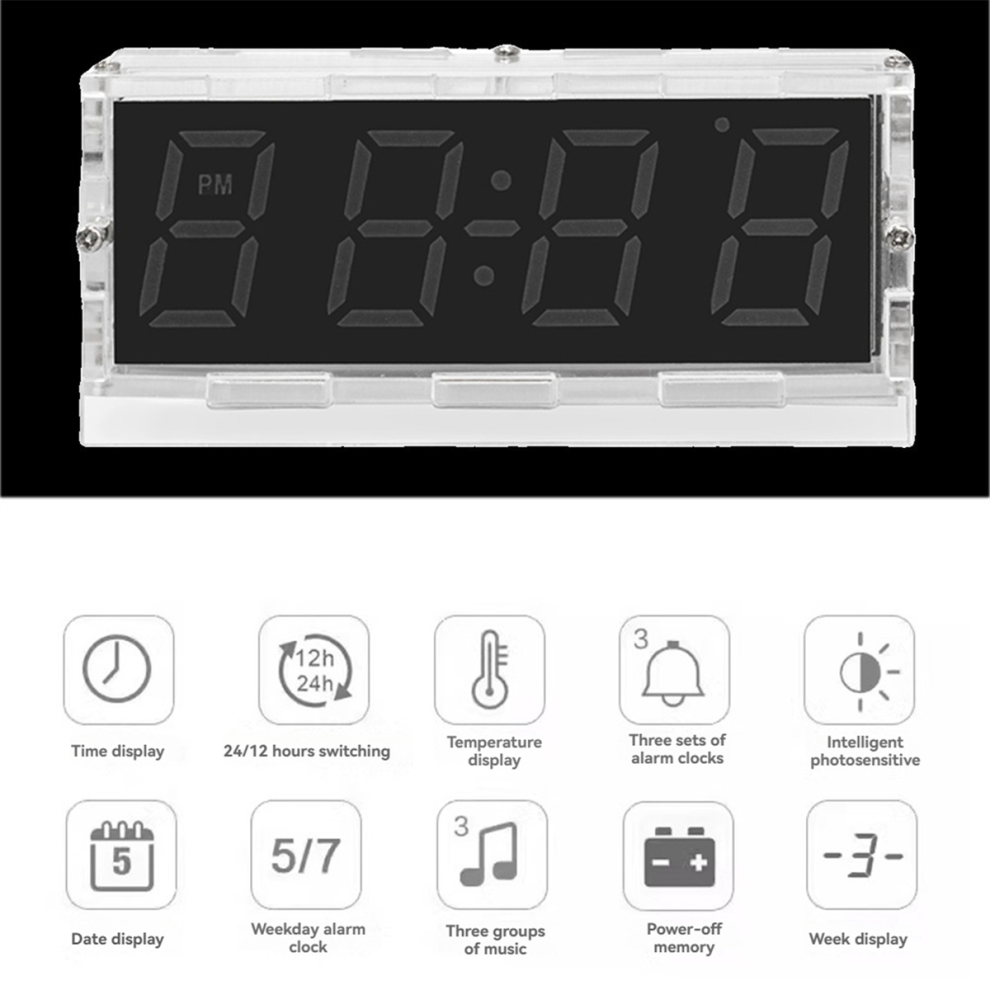 Colorful RGB DIY Digital Clock Kit