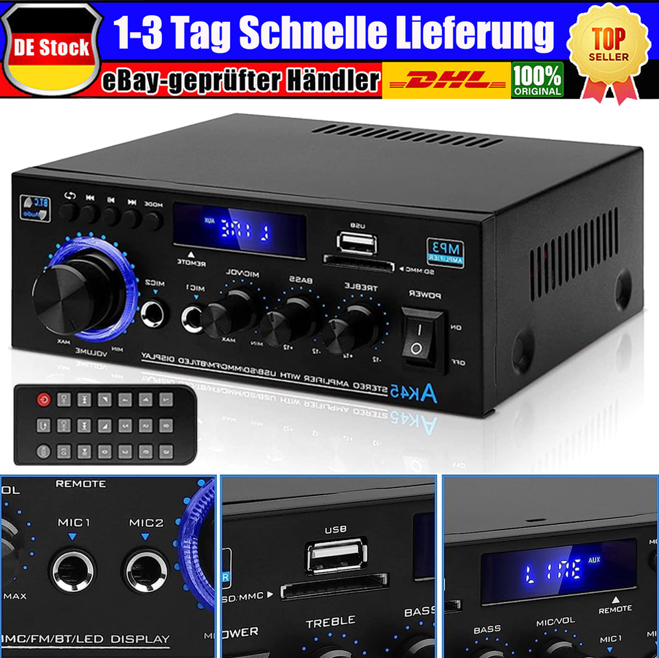 Compact Bluetooth Stereo Audio Amplifier