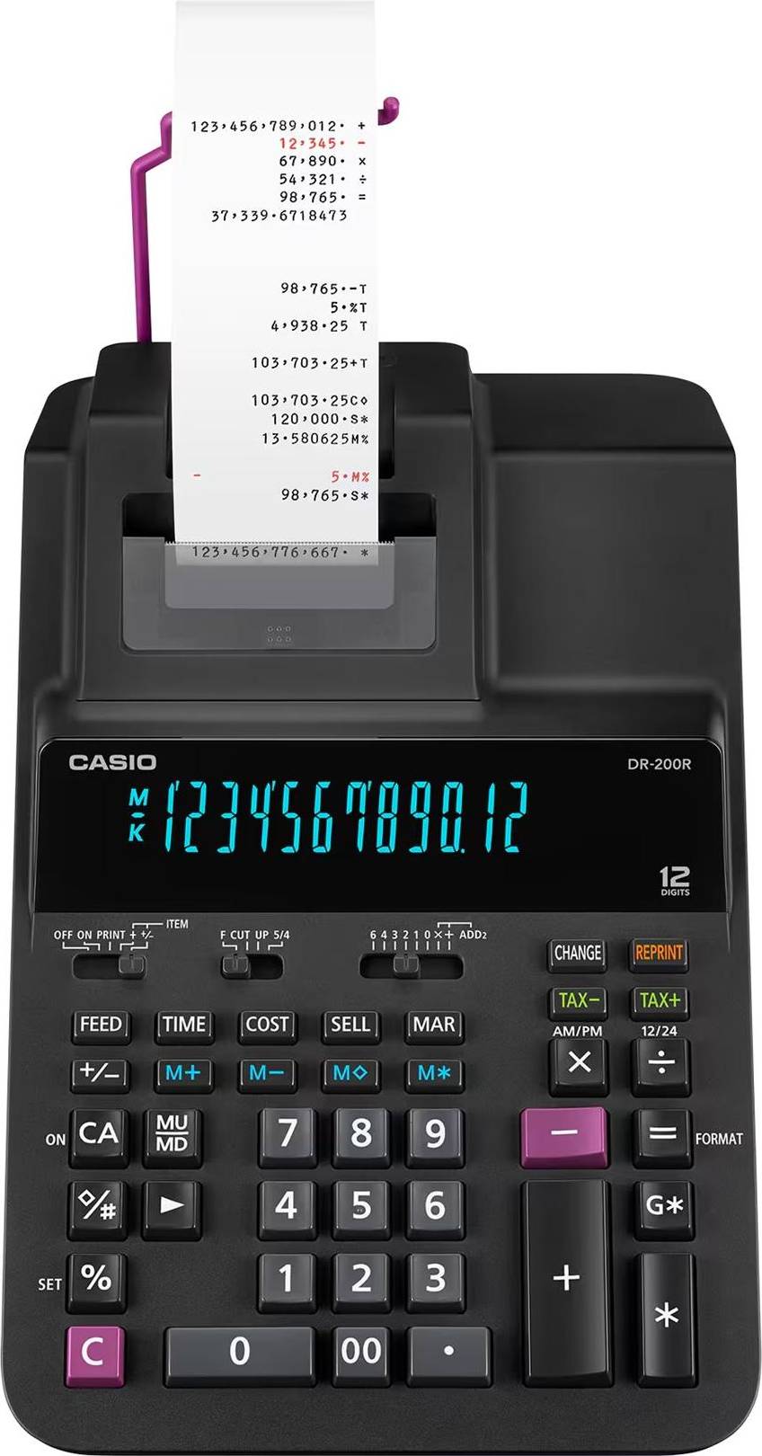 Casio DR 200R Remsräknare Svart