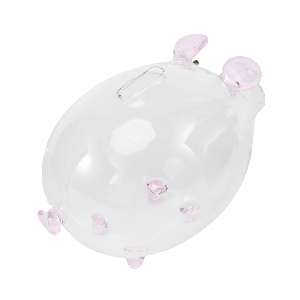 Spardose Transparentes Glas Rosa