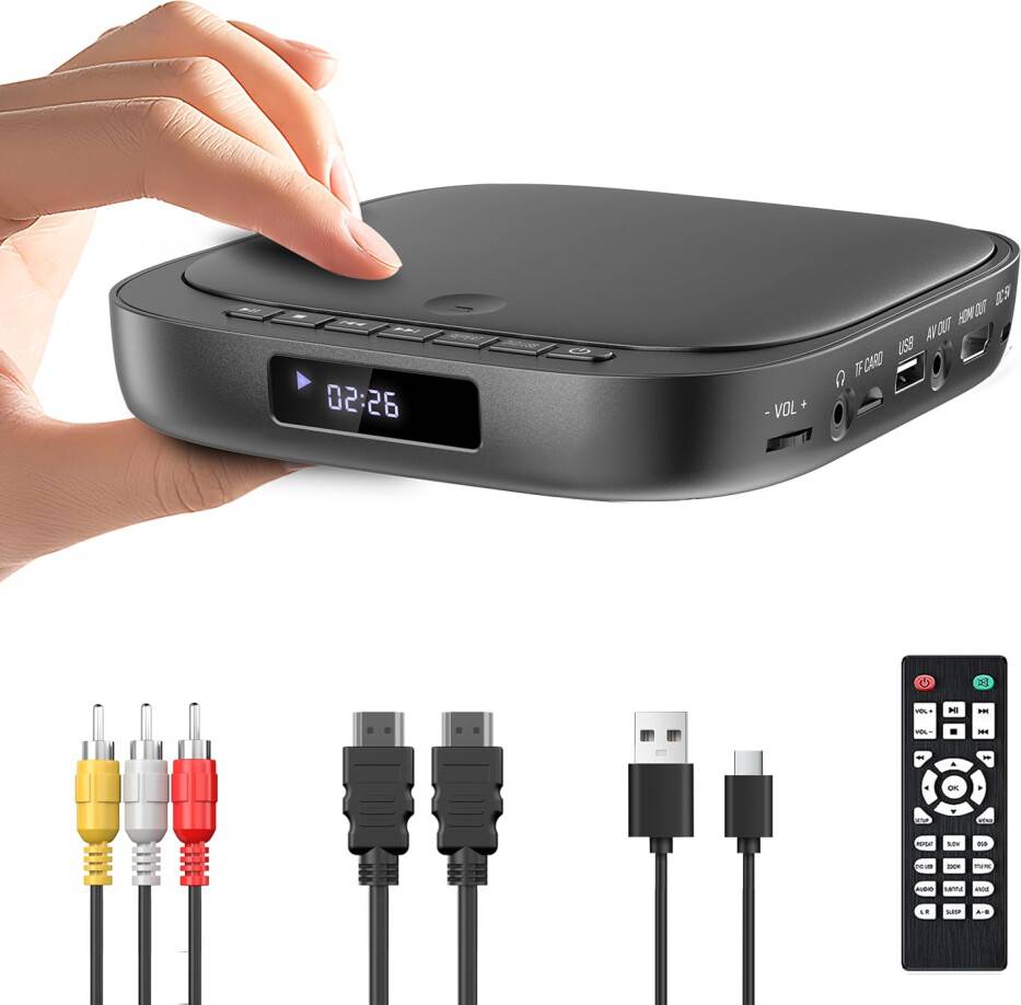 Multi region blu ray player Mini DVD Player USB TF Card Cable