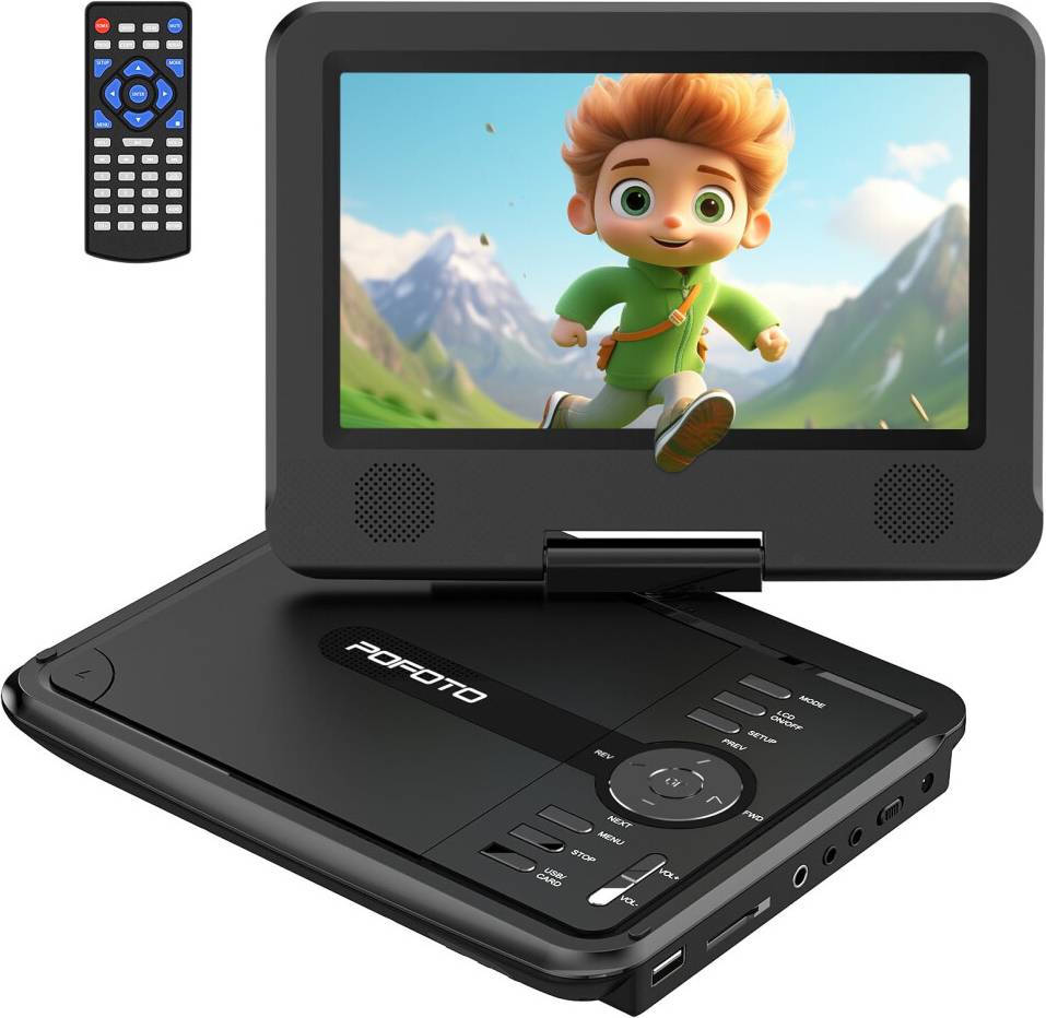 Multi region blu ray player 9.5 Inch Portable DVD Player with 7.5 Inch Rotatable HD Screen