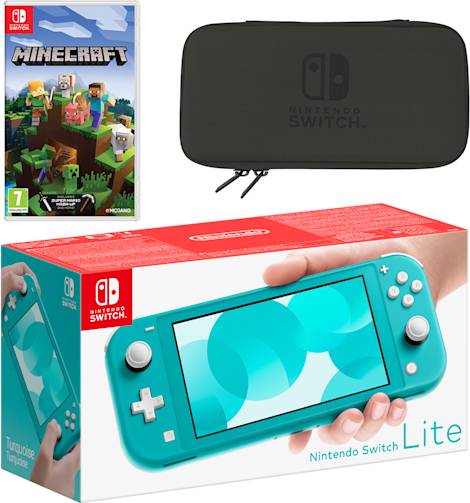 Nintendo Switch Lite Turquoise Minecraft Pack