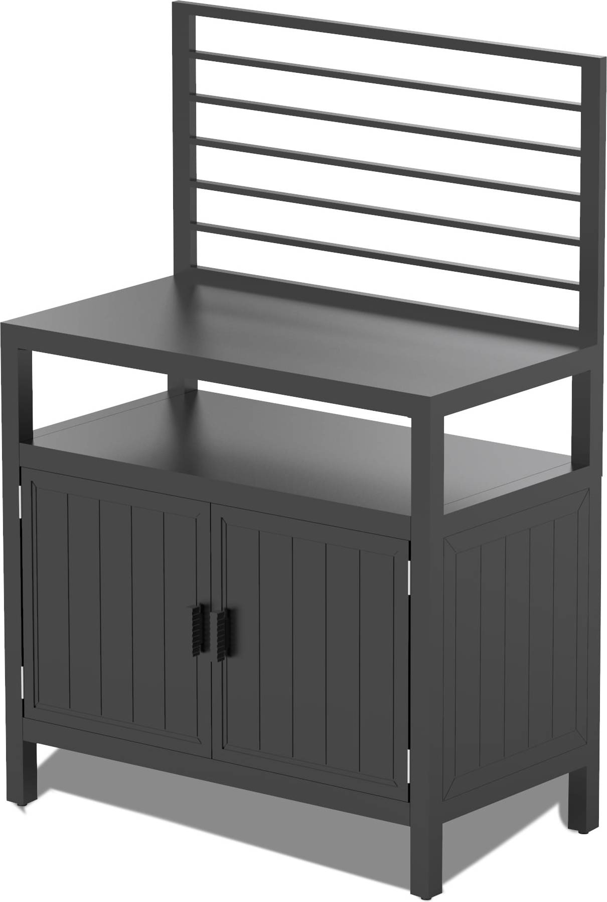 Modular outdoor kitchen GDFSTUDIO Thaddeus Outdoor Modular Kitchen Island Gray