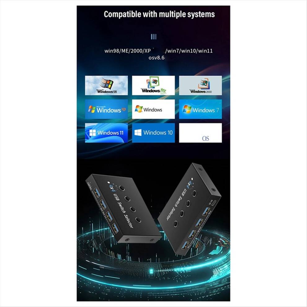 Torribaly USB 3.0 Switch KM Selector 4 Computer