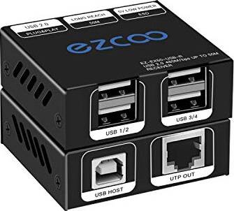 Usb ethernet extender USB 2.0 Extender 4-Port Cat5e Cat6 RJ45 LAN