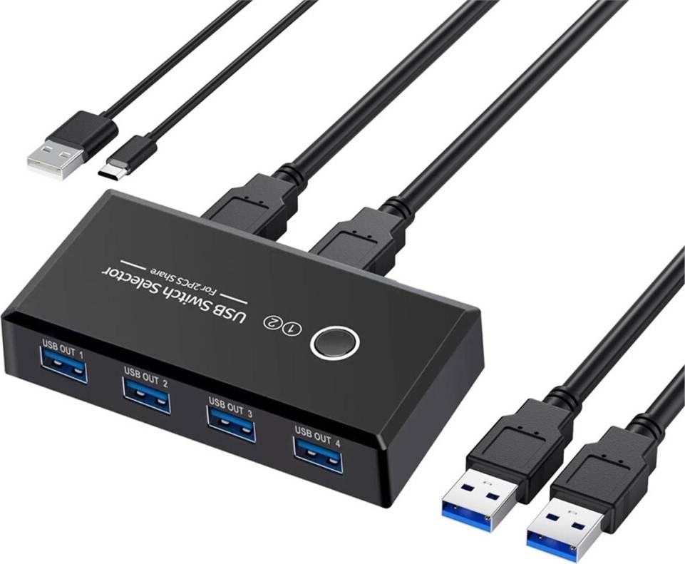 Keybord USB 3.0 One-Button Switch for 2 Computers