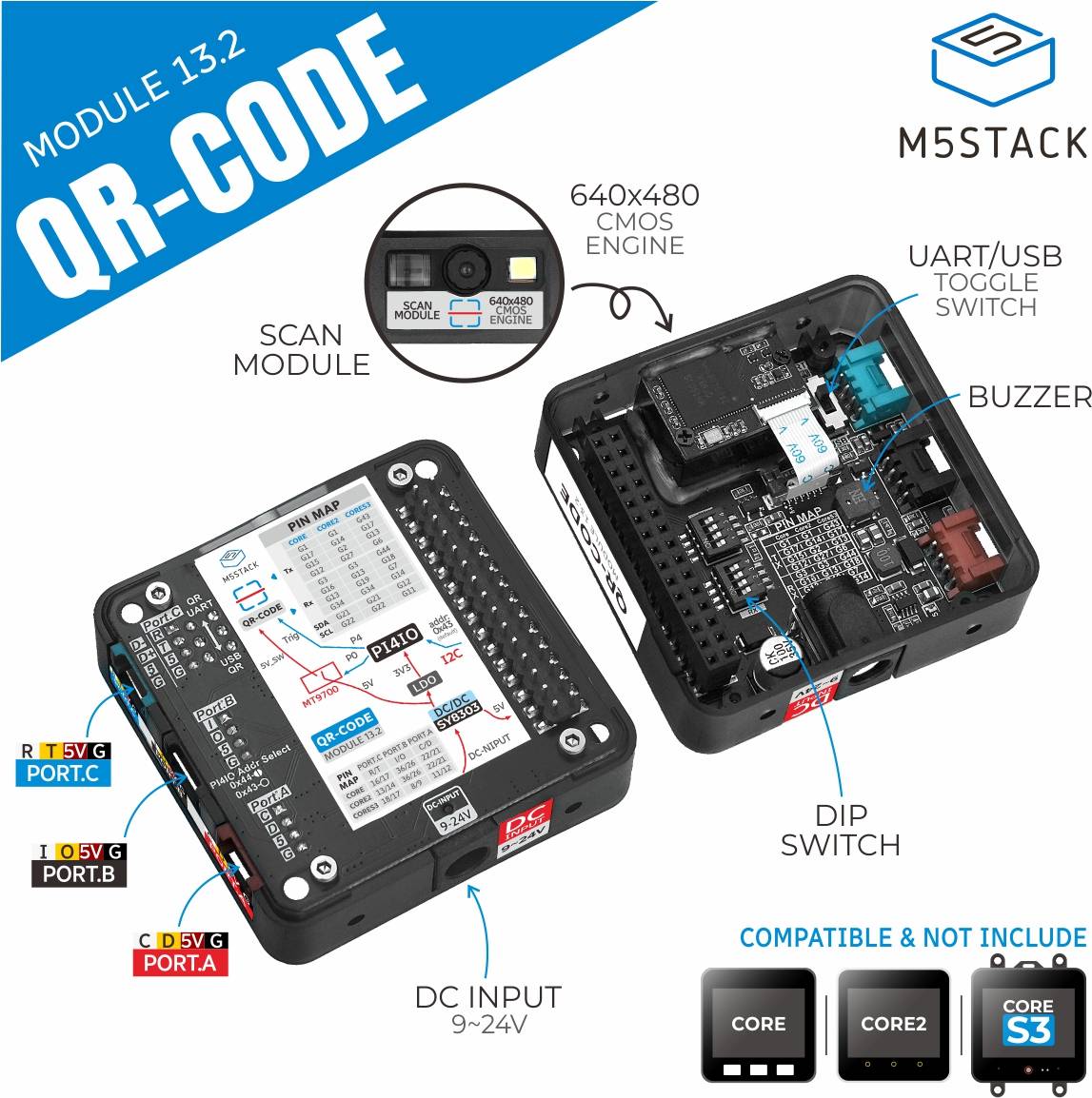 M5stack M5Stack QR Code Scanner Module 13.2