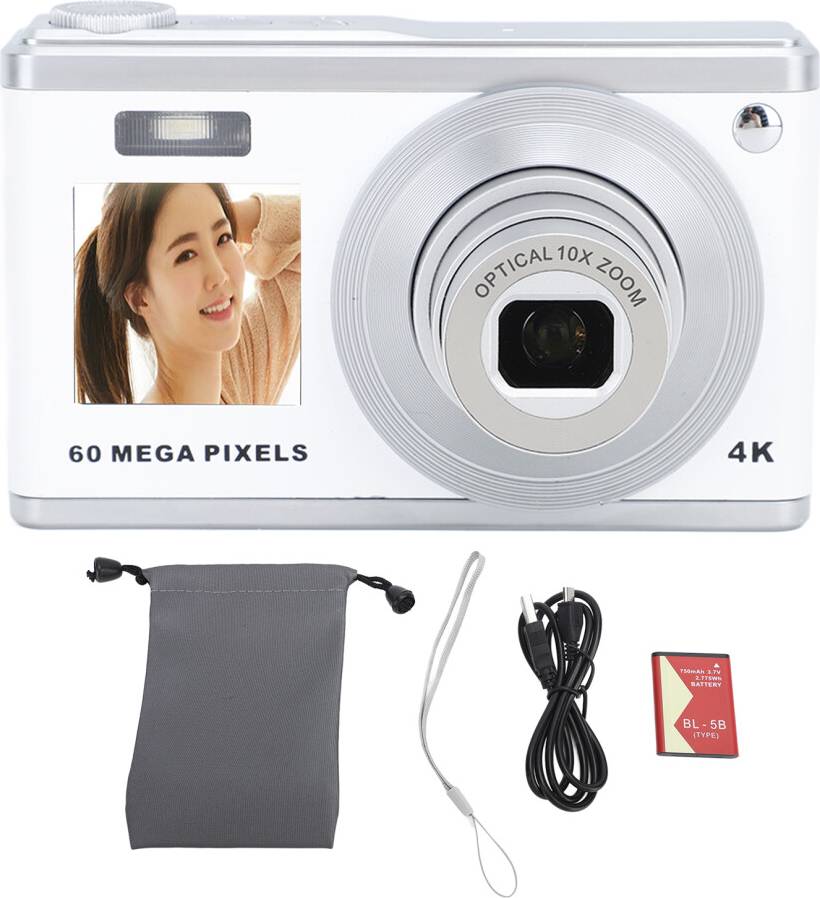 Retro Design Digital Camera 4K 64MP Dual HD IPS