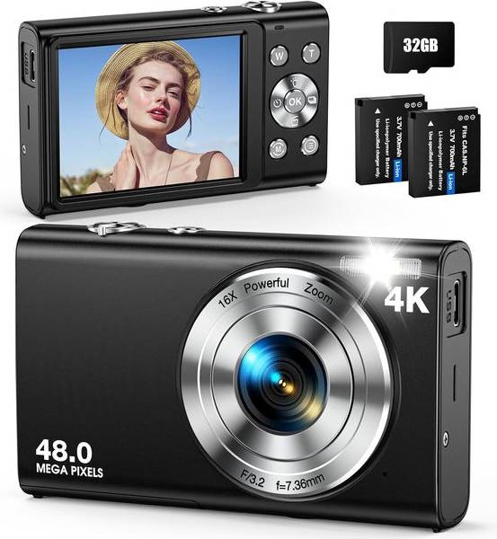 Compact Digital Camera 48MP 4K Video