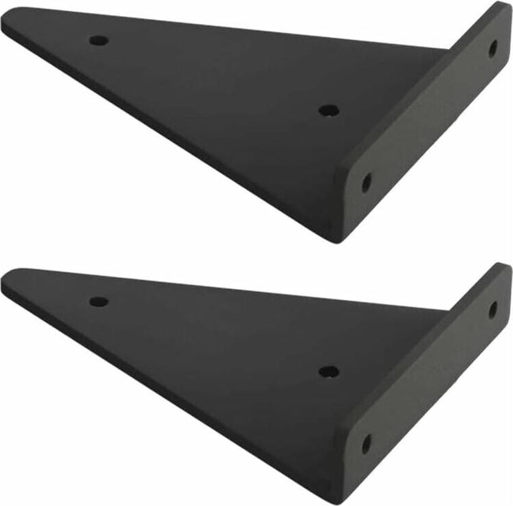 Black metal shelf brackets Triangle Design Floating Shelf Brackets