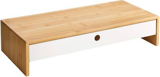 Monitor riser At Home Simple Bamboo Monitor Riser White