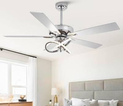 52 Inch Modern Chrome Ceiling Fan