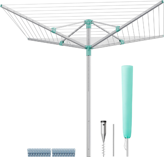 Outdoor clothes drying rack Songmics Retractable Outdoor Drying Rack - Silver