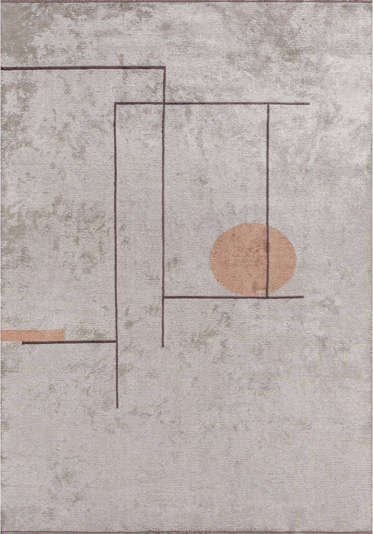 Corrigan Studio Brown Geometric Area Rug Hand Loom Using Cotton Polyester Acrylic Viscose Grey